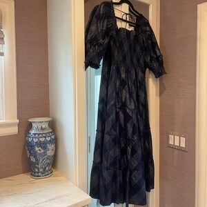 Hill House Home - Nesli Nap Dress - Navy Silver Plaid